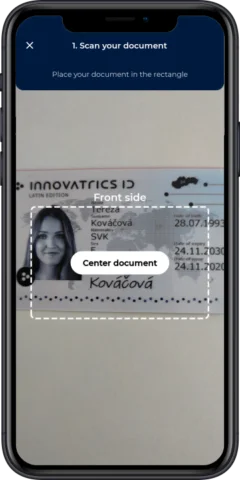 Digital onboarding ID card photo