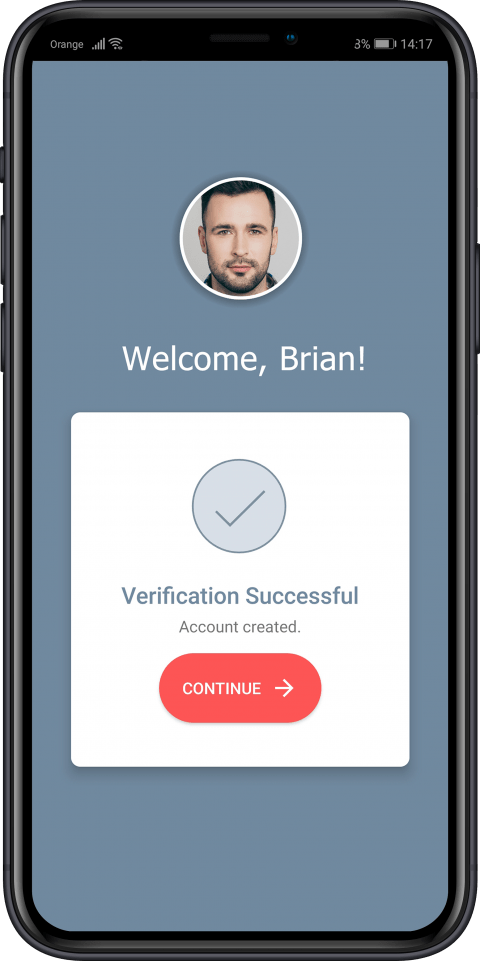 verificación facial correcta