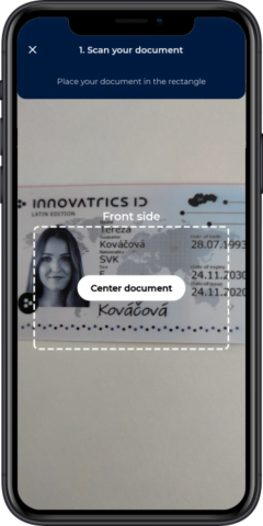 Digital onboarding ID card photo