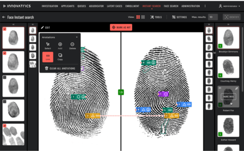 Innovatrics ABIS fingerprint adjudicator